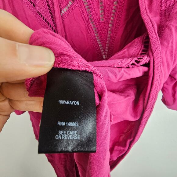 Torrid Womens Kimono Crochet Boho Crinkle Gauzey Size 1/2X Drapey Cover Up Open - Picture 8 of 9